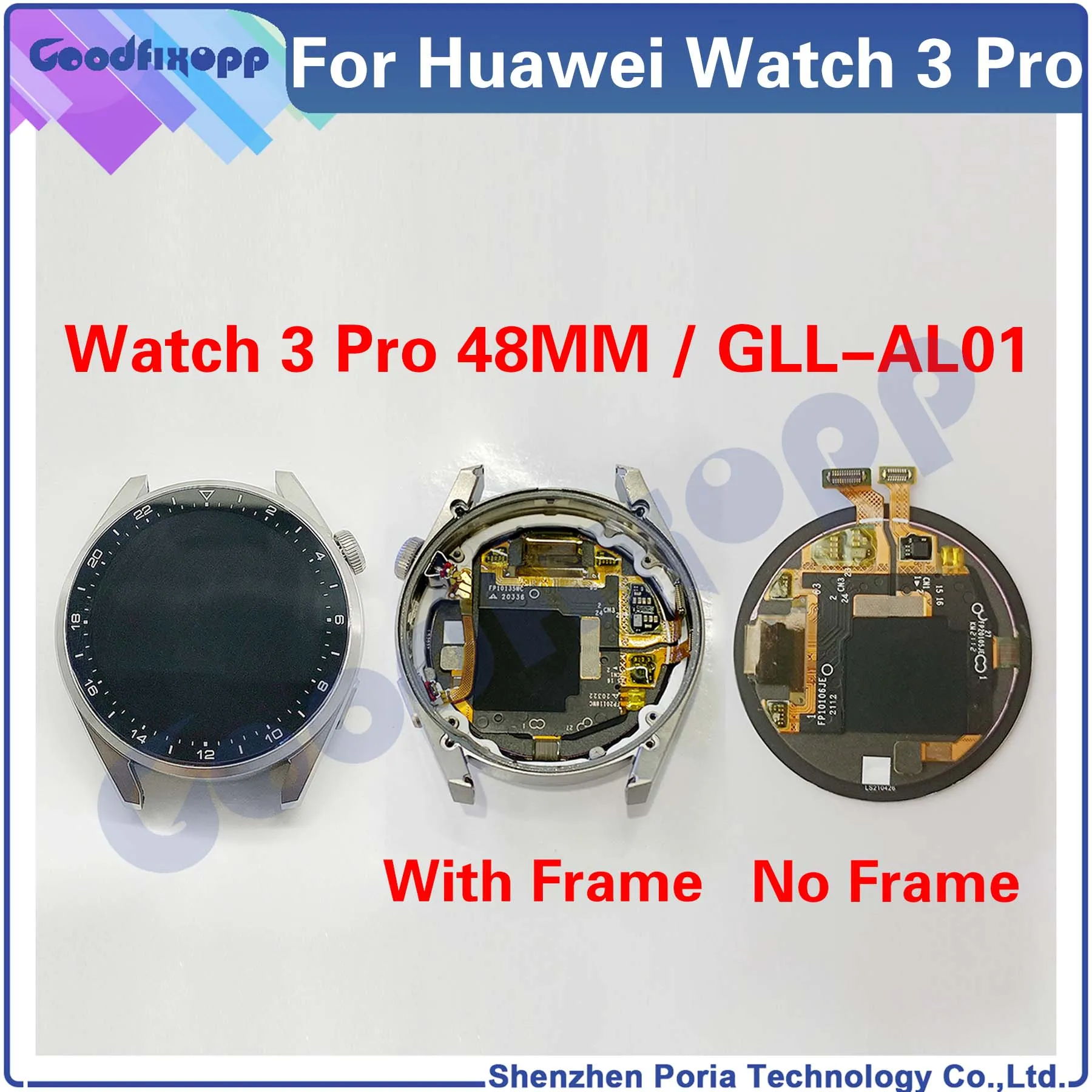 For Huawei Watch 3 Pro 48MM GLL-AL01 Watch3Pro LCD Display Touch Screen Digitizer Assembly Repair Parts Replacement