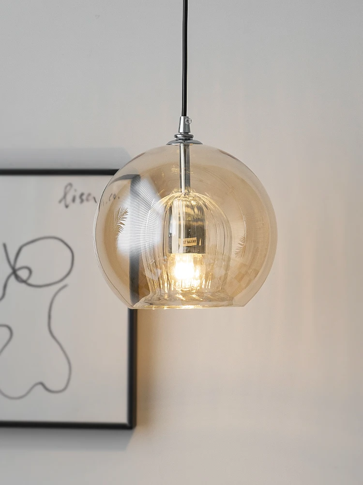 Nordic designer arte flor dupla camada de vidro luzes pingente para restaurante bar quarto cabeceira pendurado lâmpada luminária