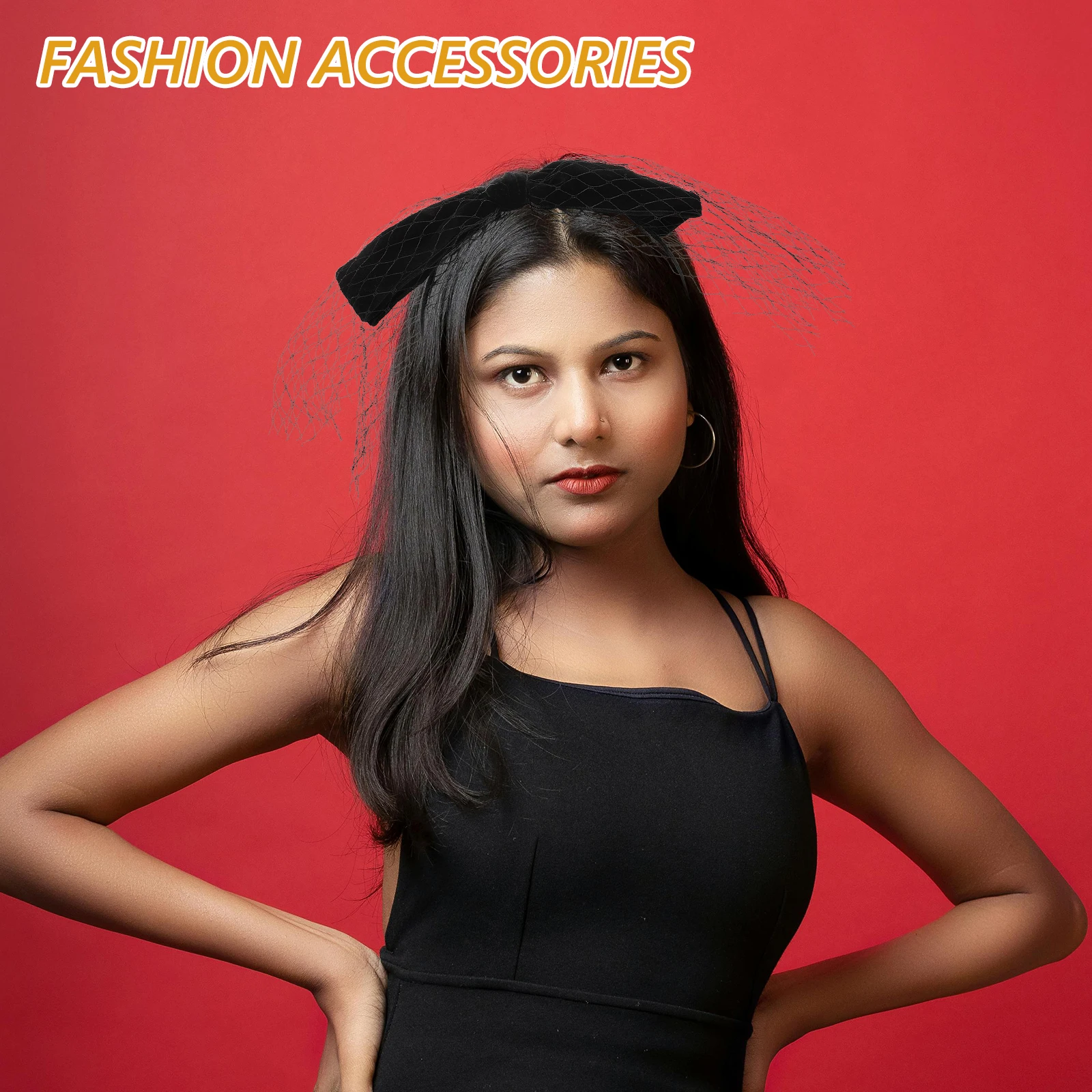 

1pcs Butterfly Bow Headband For Women Black Hair Band French Net Design Party Accessory Fashionable Headwear Dress Headband