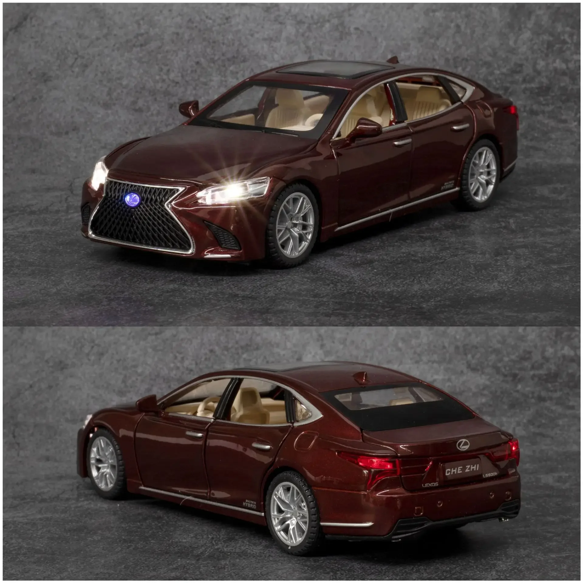 1:32 LEXUS LS500H Alloy Car Model Diecast Toy Metal Car Sound & Light Model Interior Decorations Collection Gift For Boys A779