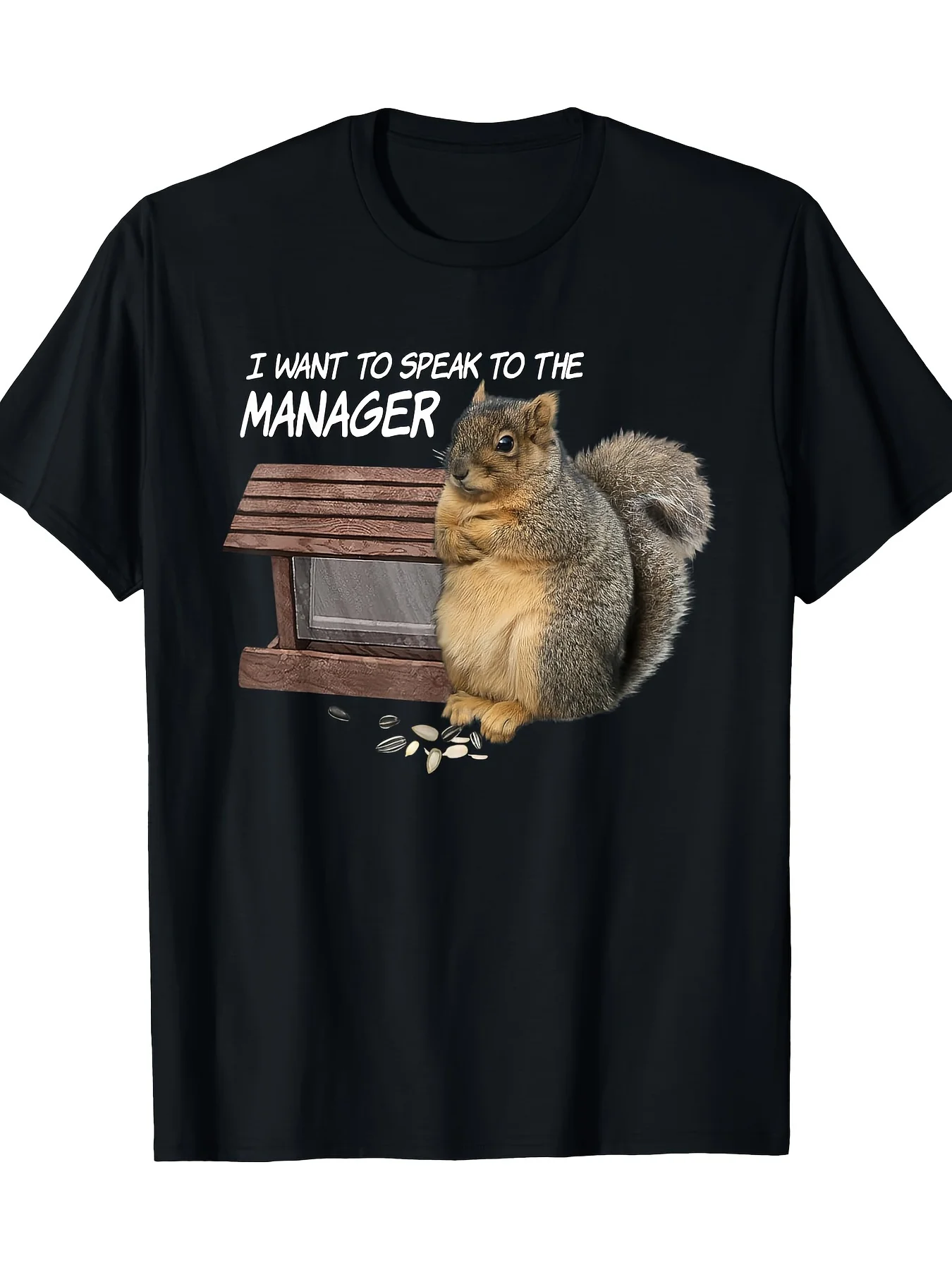 

I Want To Speak To The Manager Funny Squirrel Graphic Cotton Crew Neck T Shirt Casual Men's Tee
