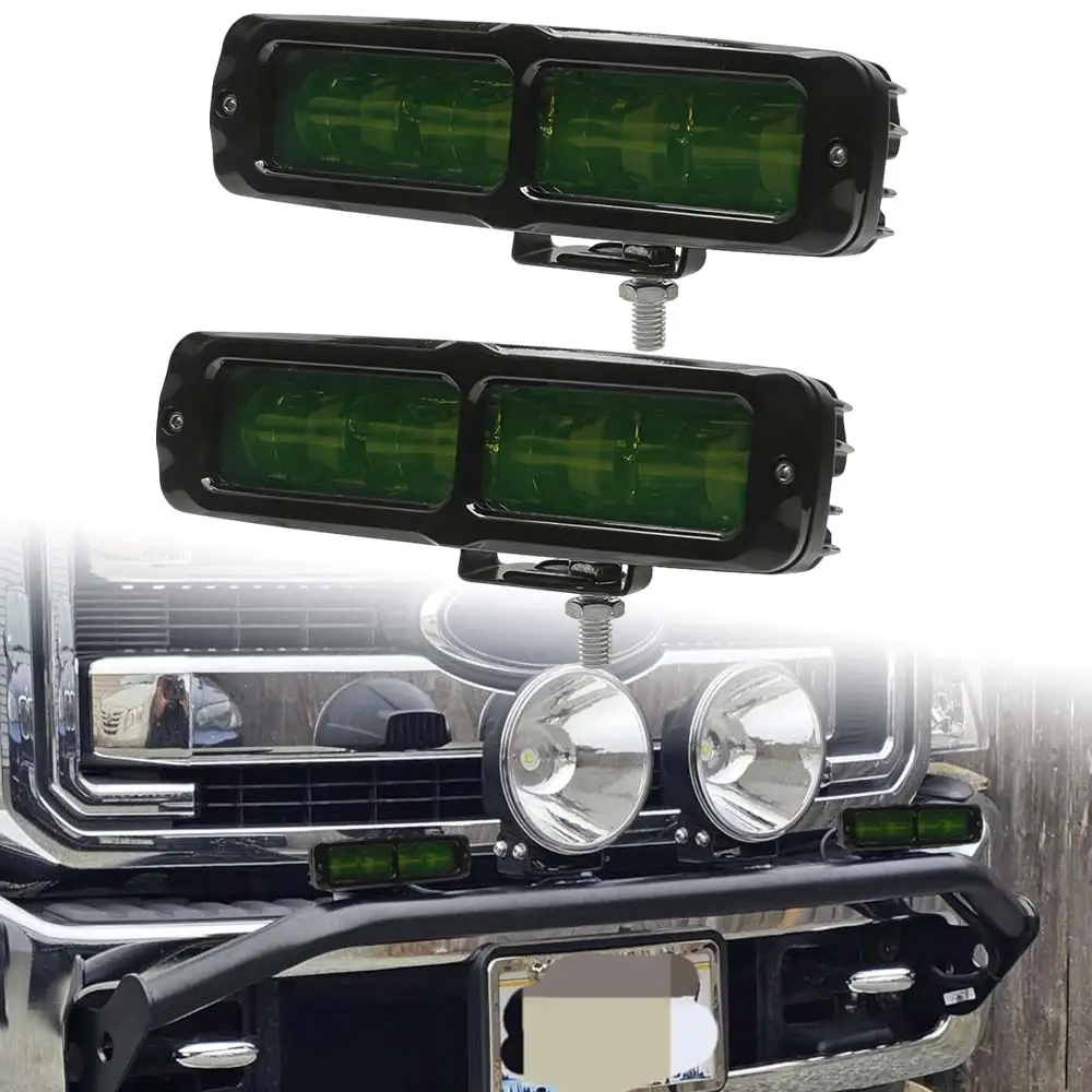 

Комплект из 2 светодиодных рабочих фонарей 6 дюймов, 10-30В постоянного тока, для квадроциклов/вездеходов, лодок, бытового использования, водонепроницаемые, с зелеными линзами и монтажным комплектом