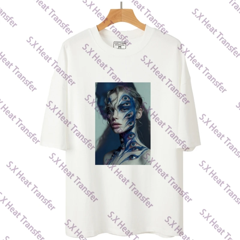 26cm Fashion Abstract Combining with nature Poster personality Clothing Backpack DIY Print Heat Transfer Vinyl Stickers Washable