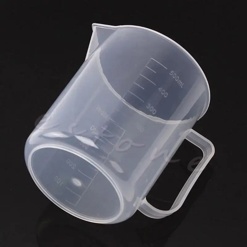 أداة تحليل مخبري للمطبخ بلاستيك تخرج قياس كوب كوب 500 مللي