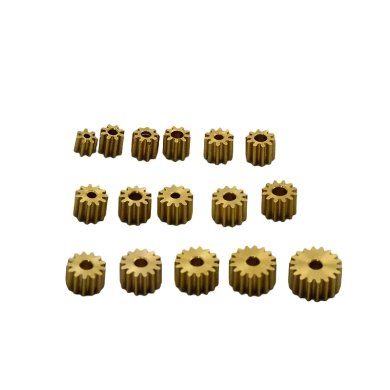 0.3M Modulus Brass Metal Copper Gear 8/9/10/11/12/13/14/15/16/18 Teeth Toy Car Motor Transmission Gear Fit 1mm 1.5mm 2mm Shaft
