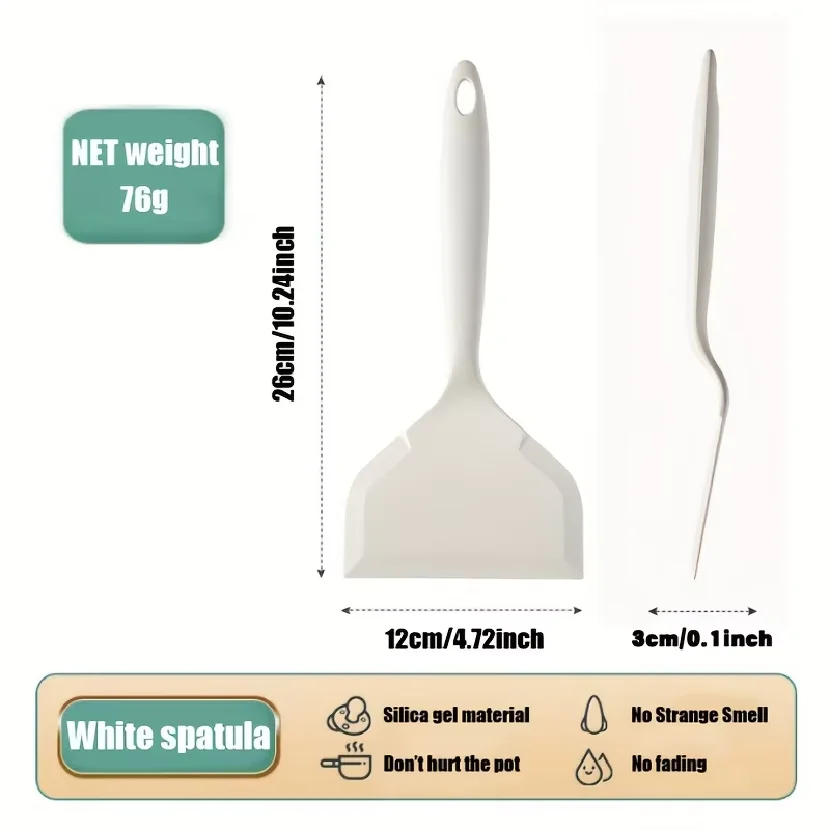 Picture 3: 1Pieces,Silicone Spatula,Tamagoyaki Spatula, Heat-resistant Egg Spatula, Non-Stick Cooking Spatula, Silicone Kitchen Turner, Ver