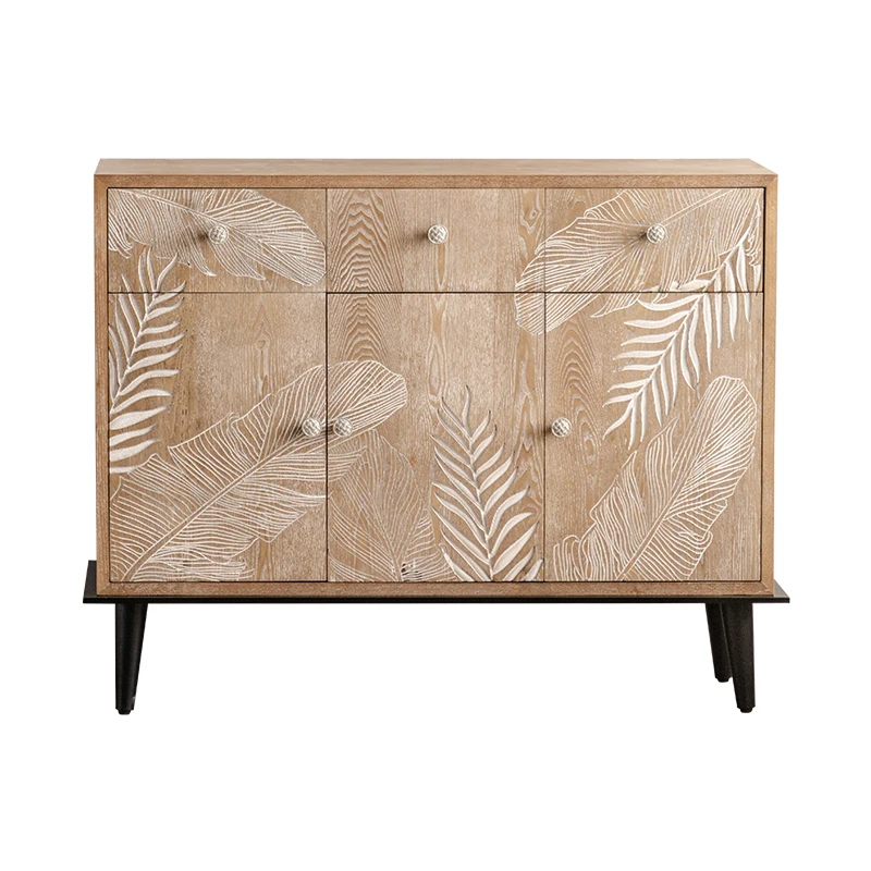 American retro carved foyer, entrance cabinet, French country living room, wall cabinet, homestay decorative storage cabinet