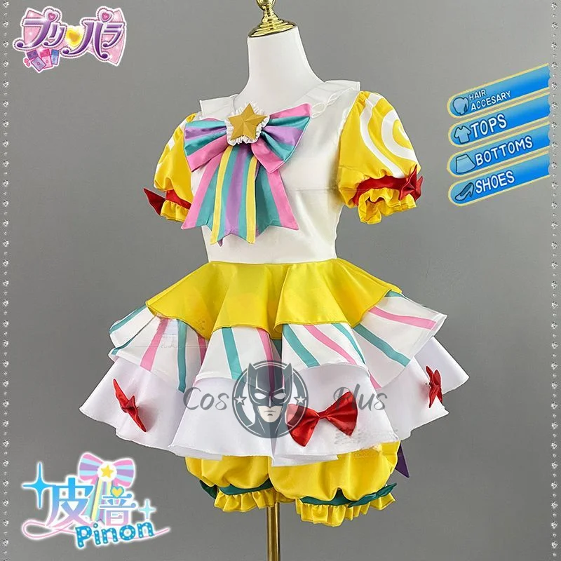Disfraz de Cosplay de Anime Pripara Manaka, nueva chica, disfraz de servidor de canciones triangulares, Carnaval de Halloween, dulce vestido de Lolita, accesorio