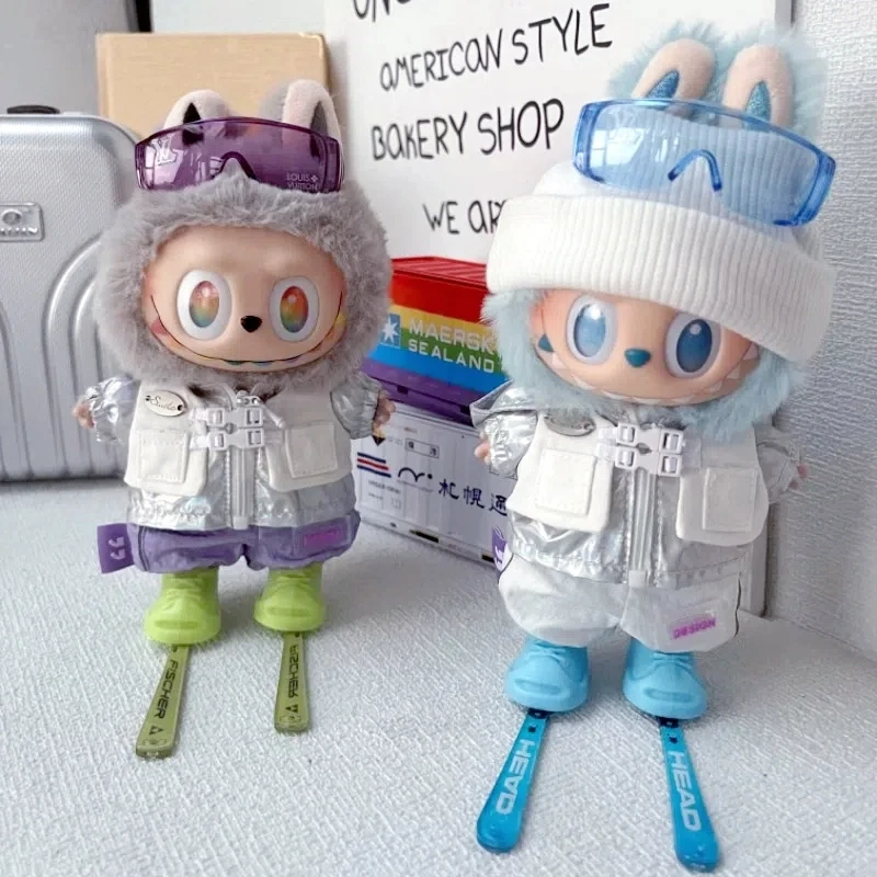 

Для куклы Labubu, лыжный костюм, игрушки, ветровка в стиле ретро, лыжная доска, кукла, модная динамическая рубашка на молнии, комплект шляпы, аксессуары для одежды, подарки