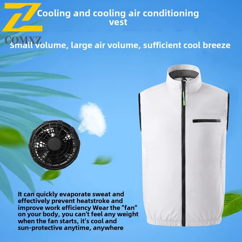 Summer Fan Vest Men's Women USB Rechargeable Sleeveless Ice Jacket Air Conditioner Clothes Casual Camping Fishing Cooling Vests