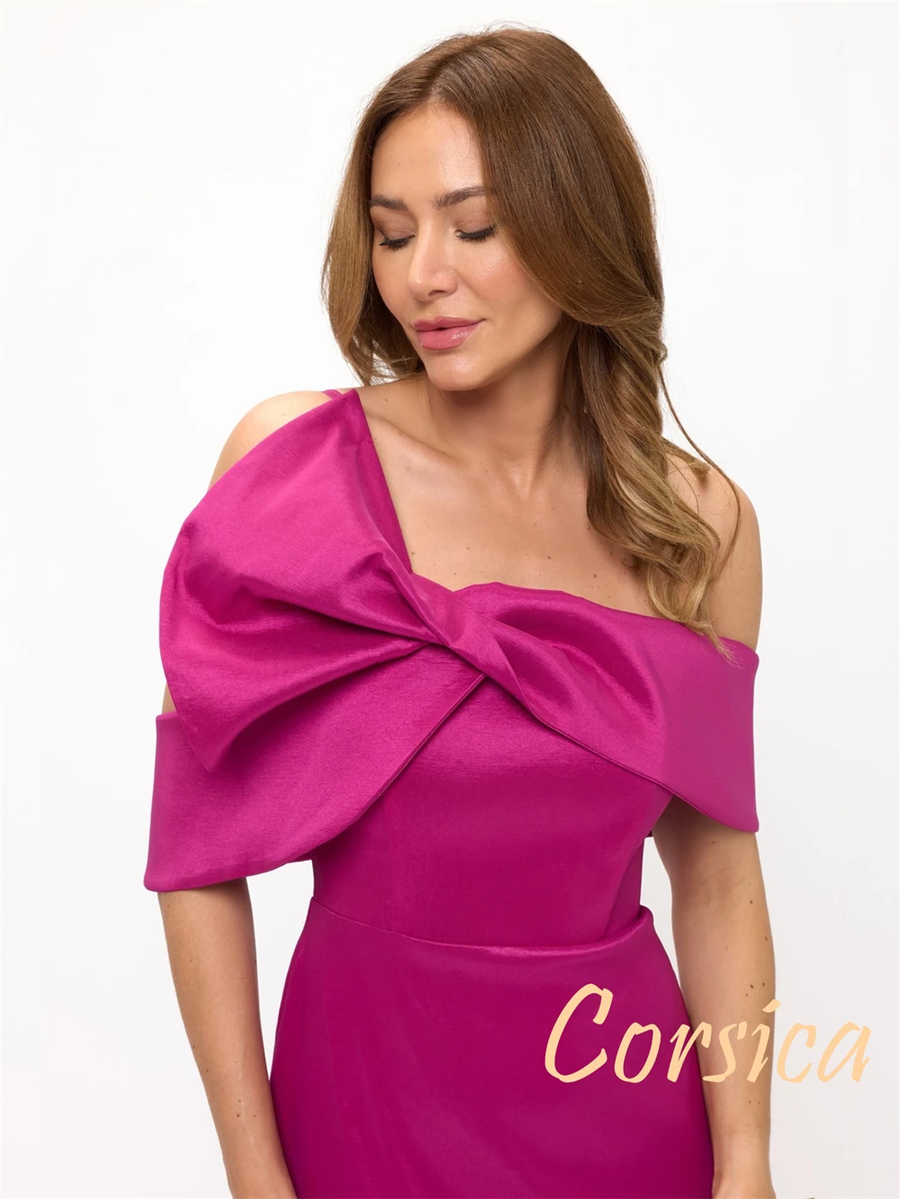 Customized Mermaid Modern Satin Evening Dresses Classic One Shoulder Homecoming Dresses Temperament Sweep Train Prom Dress