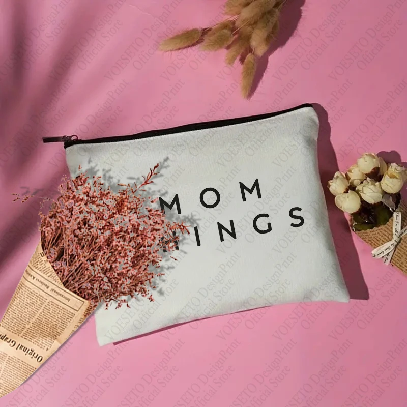 1 pc Mama Gift Best Mom pattern Makeup Bag, Travel Toilet Storage Bag, Party Gift Zipper Organizer, Cosmetic Pouch For Makeup image 5