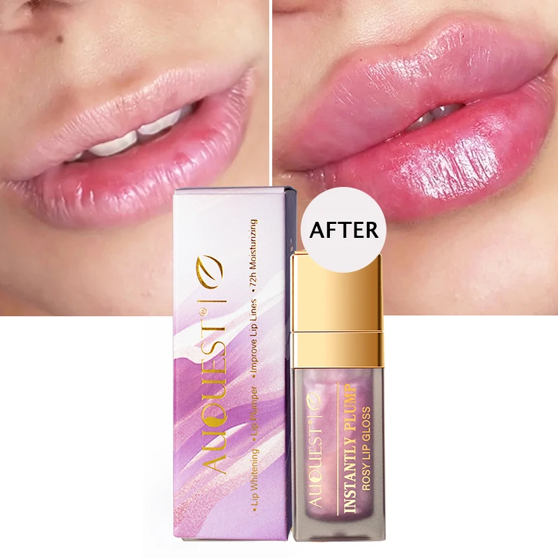 

Vitamin E Lip Plumper Gloss Rose Moisturizing Lip Balm Women Long-lasting Anti-drying Hydration Lightening Lip Care AUQUEST