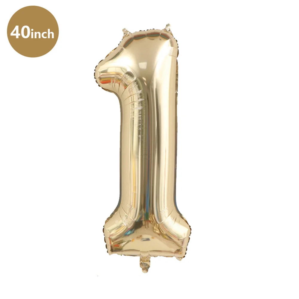 1pc 40inch Platinum Colour Number Balloons Figure Helium Balloon Digit Globos Birthday Party Decorations Baby Shower image 3
