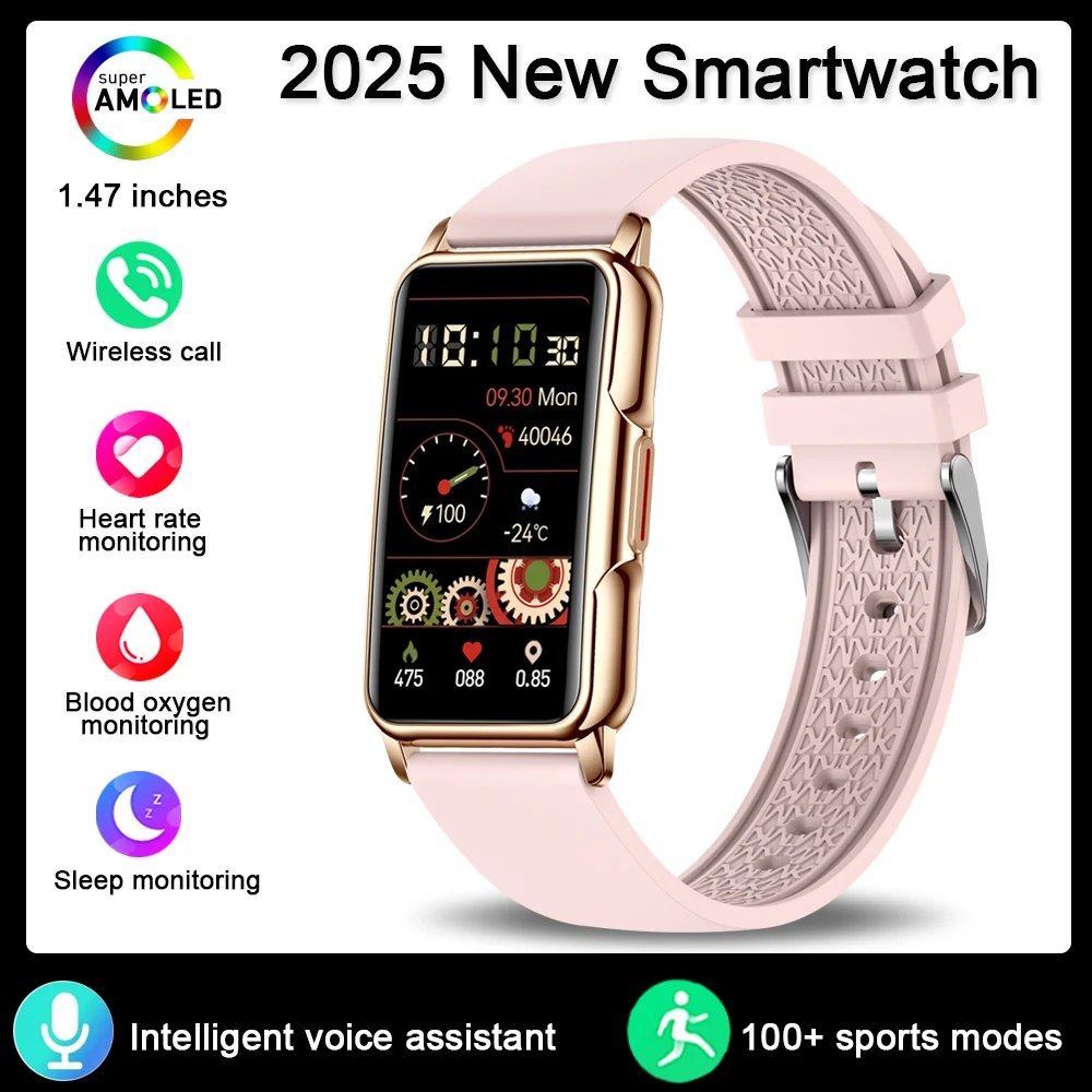 

2025 New Fashion Smart Watch Ladies Message Push Blood Oxygen DIY Custom Dial Sports Bracelet Waterproof Men Smart watch Women