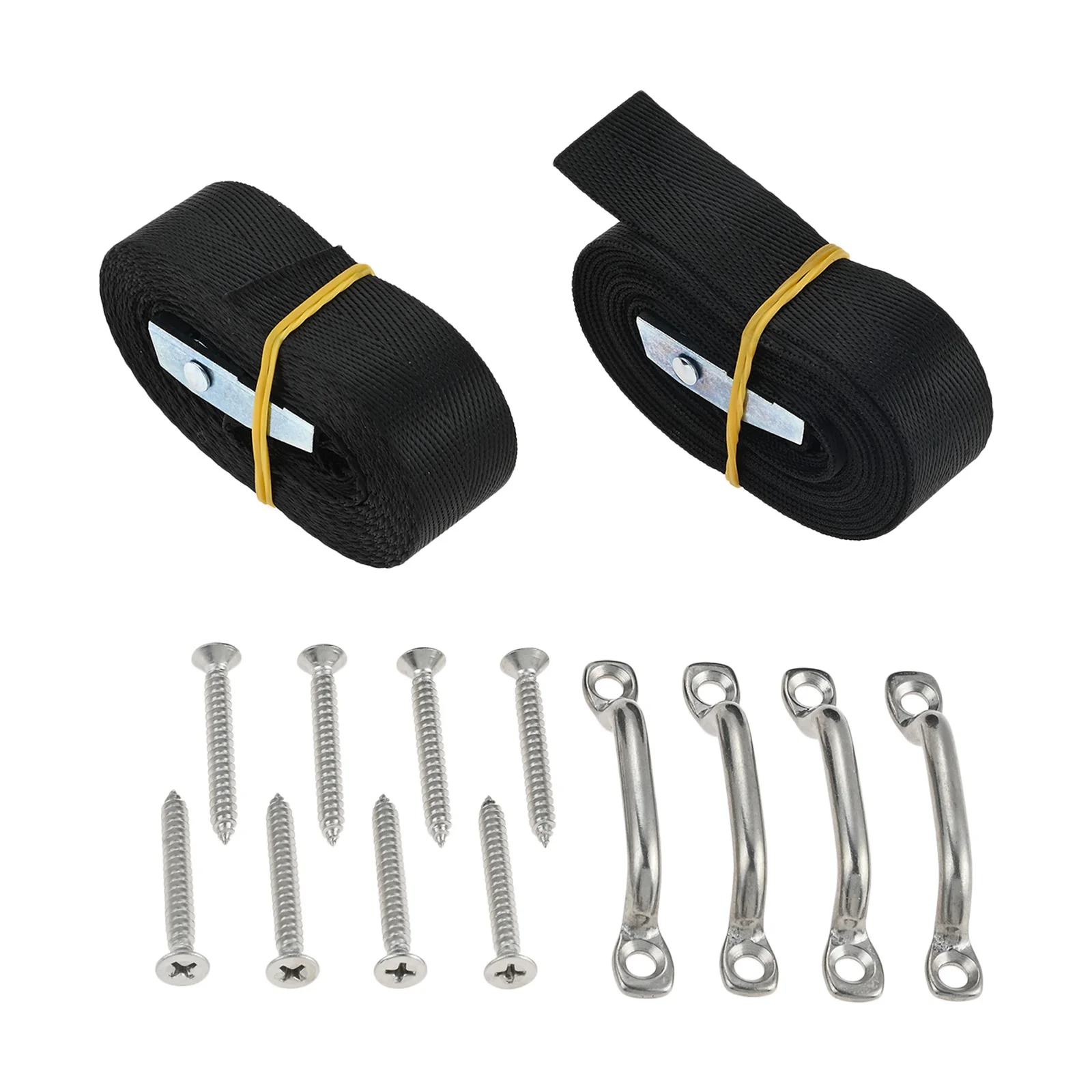 2PCS Boats Battery Tie Down Straps Kit Stainless Steel Cam Buckle Stainless Steel Bracket Screws Cooler Tie Down Kit Boats Parts