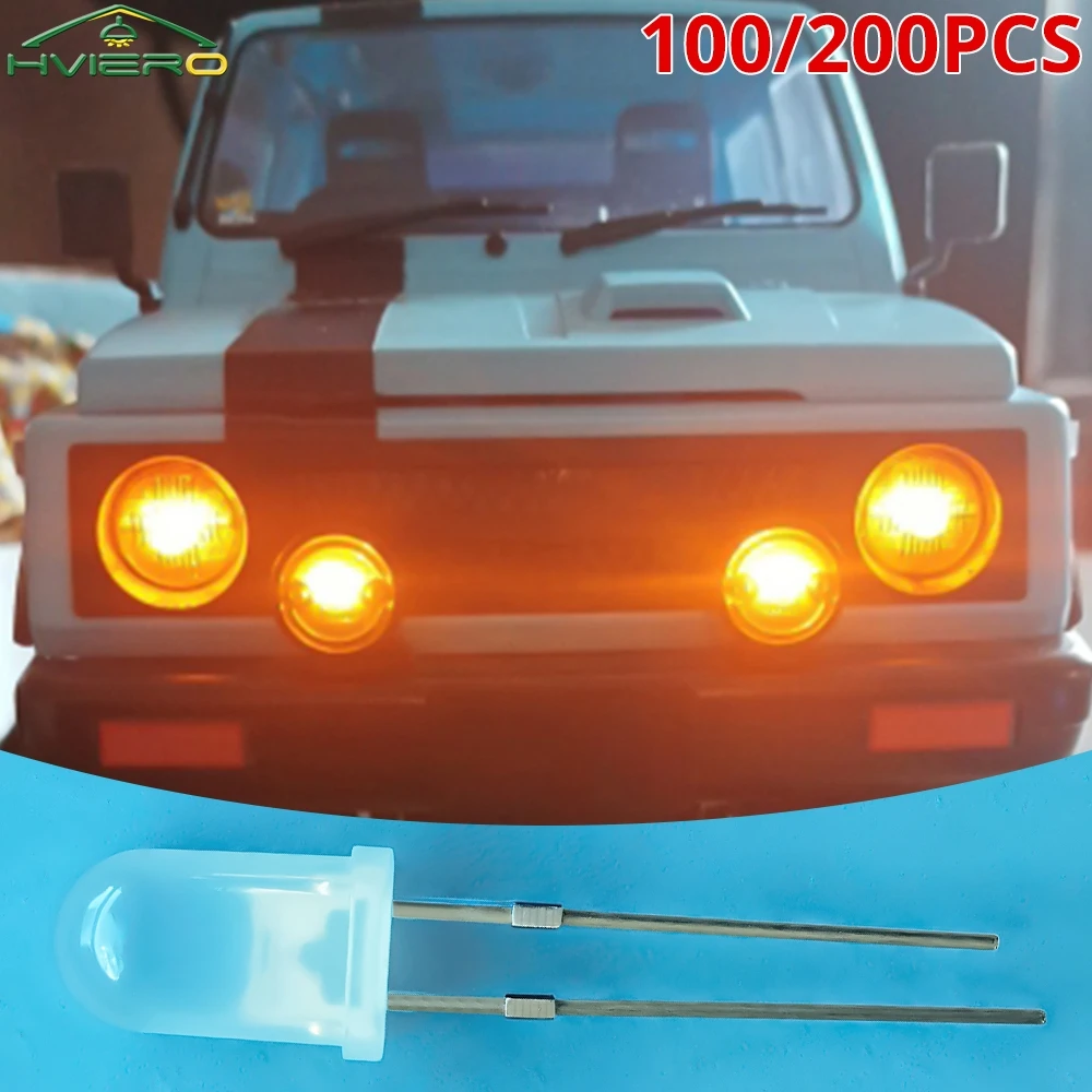 

100/200Pcs Green Red Blue Warm-White DIY Lights 5mm Diffused Round Assorted Kit LED Diode Emitting Light Beads Clear Decoration