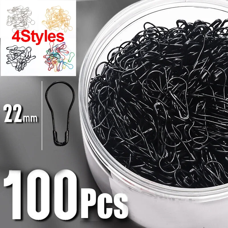 100pcs Calabash Metal Pins Crochet Gourd Type Safety Clips Knitting Stitch Marker Tag Hangtag Needle DIY Sewing Tools