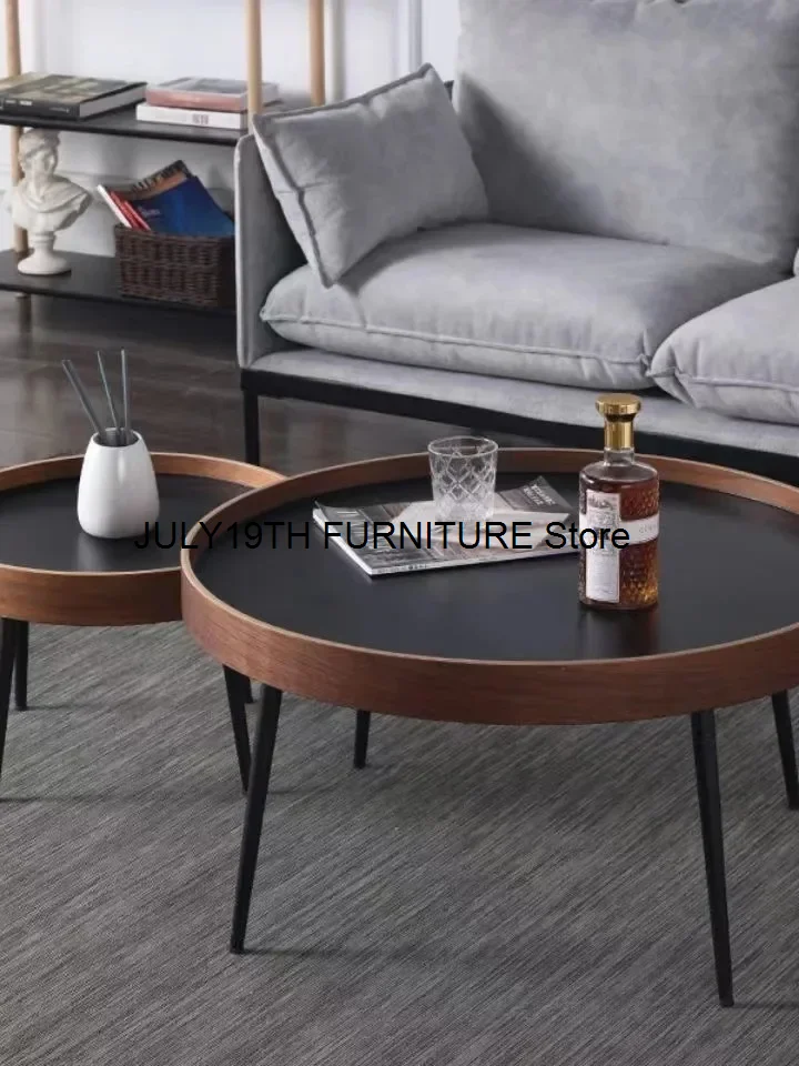 

Nordic Small Round Table Modern Minimalist Living Room Balcony Bedroom Simple Assembled Small Coffee Table Dropshipping