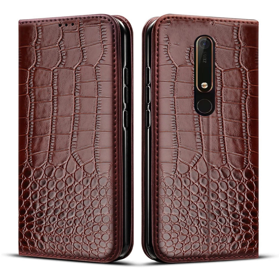 Funda de cuero con tapa tipo billetera para Nokia 3,1 5,1 6,1 Plus 7 Plus 7,1 2018 8 Sirocco 8,1 X5 X6 X7 2 3 5 6 7 Etui funda magnética para teléfono