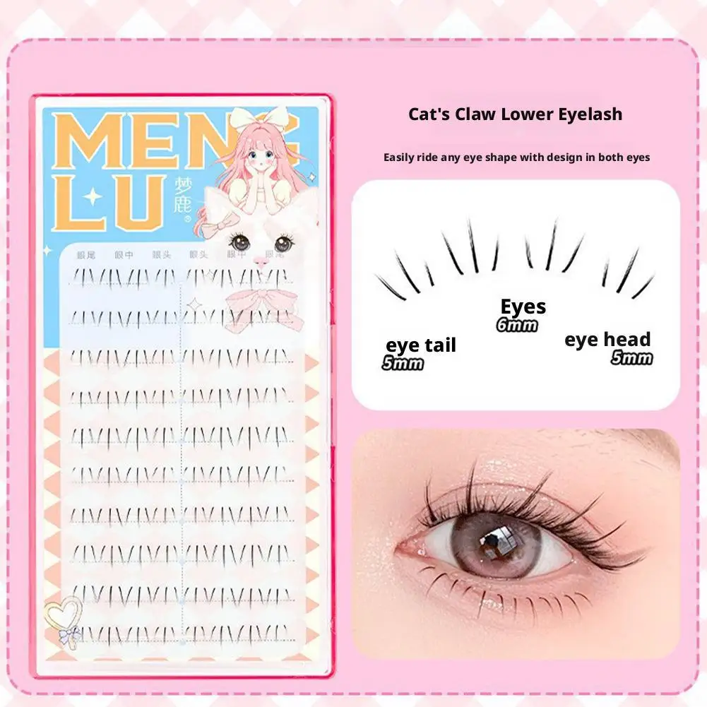 10 file Ciglia inferiori segmentate Ciglia finte Trucco Strumenti inferiori naturali Cosmetici Ciglia da donna Forniture finte I2A8