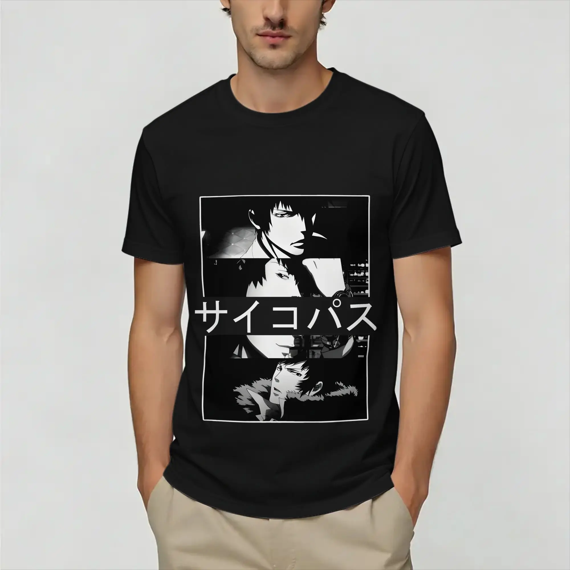Psycho-Pass  Men's T Shirt  Funny Tees Short Sleeve Crew Neck T-Shirts 100% Cotton 4XL 5XL 6XL Tops