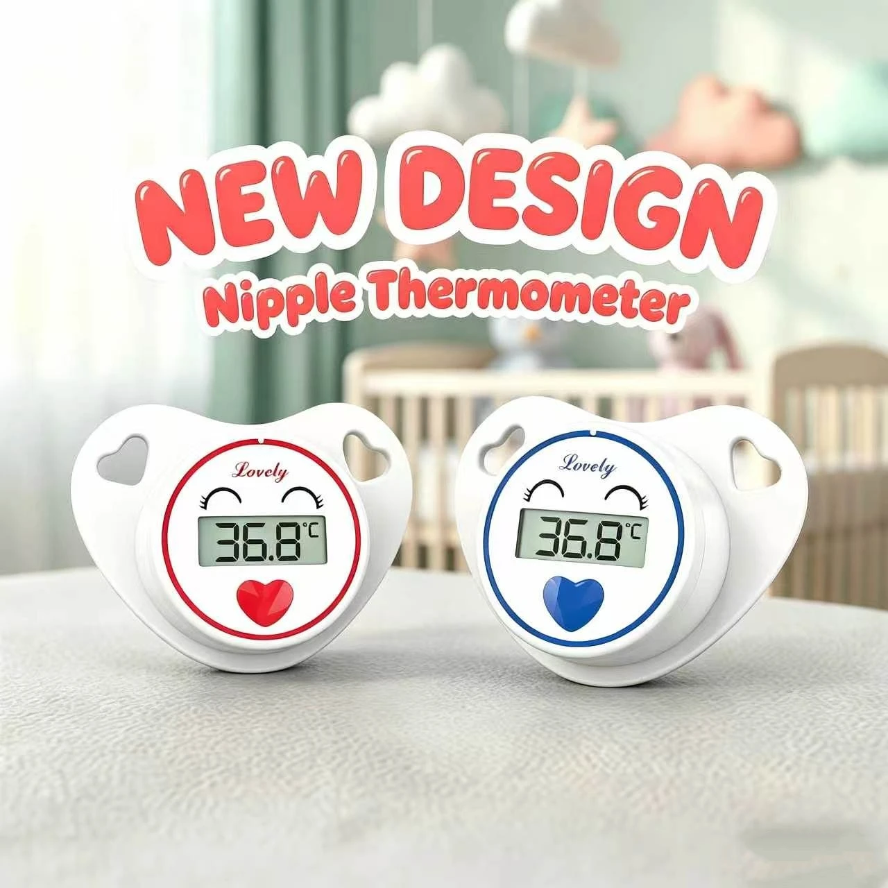 LCD Children's Health Safety Care Nipple Medical Silicone Pacifier Digital Thermometer for Baby Temperature Measuring Instrument