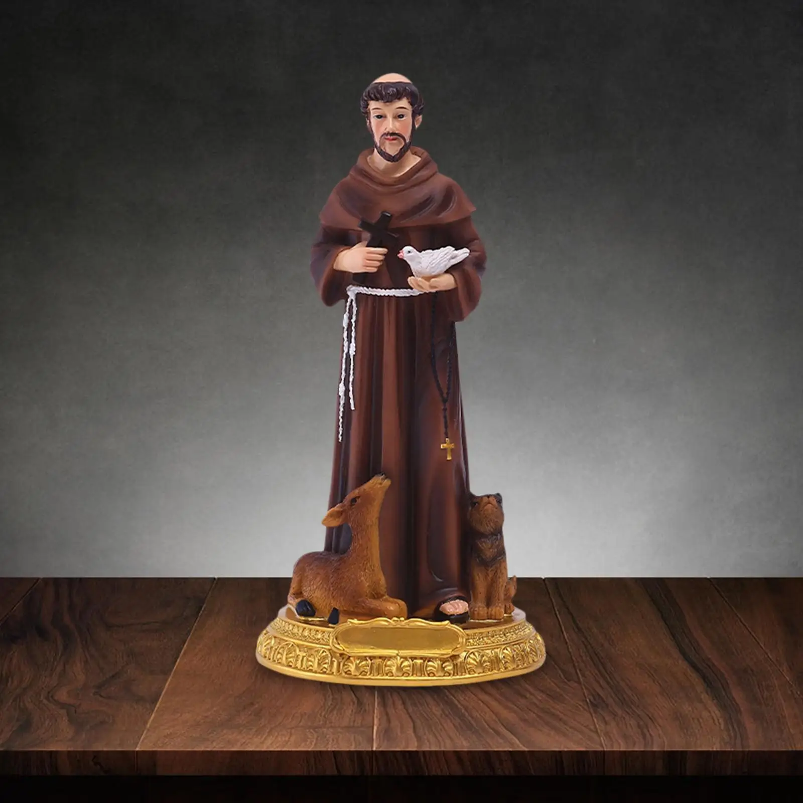 Estatua Decorativa de San Francisco de Asís, Figura de San Francisco de 8.6 Pulgadas, Decoración para el Hogar