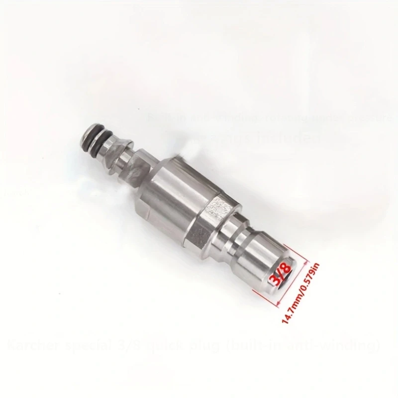 High Pressure Washer Adapter 3/8 Quick Plug Set Hose Quick Connector for Water Anti-Winding Conversion Joint A-A33R
