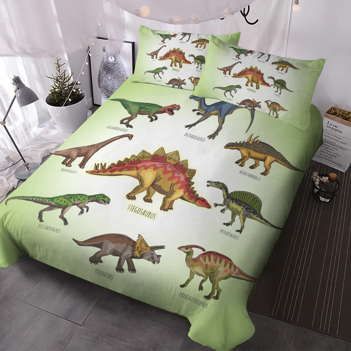 World Dinosaurs Children Duvet Cover Set EU Single Double King US Twin Full Queen Size  Bed Linen Set