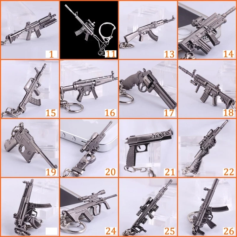 Mini Metal CS GO AK47 M16 Gun Keychain For Men Trinket Counter Strike Saber Key Chain Rifle Male Jewelry Souvenirs Party Gift