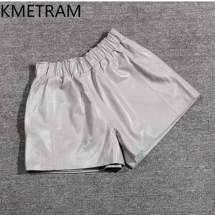 KMETRAM 100% Top Layer Sheepskin Shorts for Woman Genuine Leather Mini Short 2025 Spring Autumn Women' S Clothes шорты женские