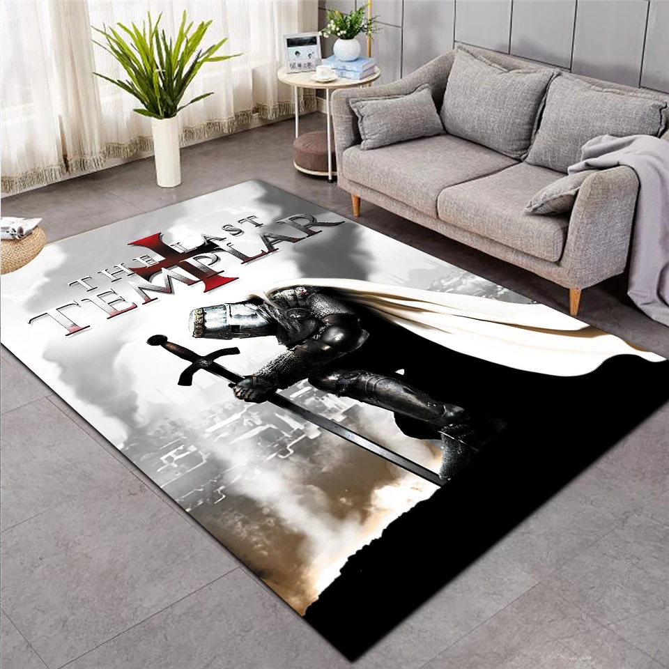 Knights Templar  cavalier Carpet Soft Flannel 3D Print Rug Parlor Mat Area Rug Anti-slip Large Carpet Rug Living Room Decor 012