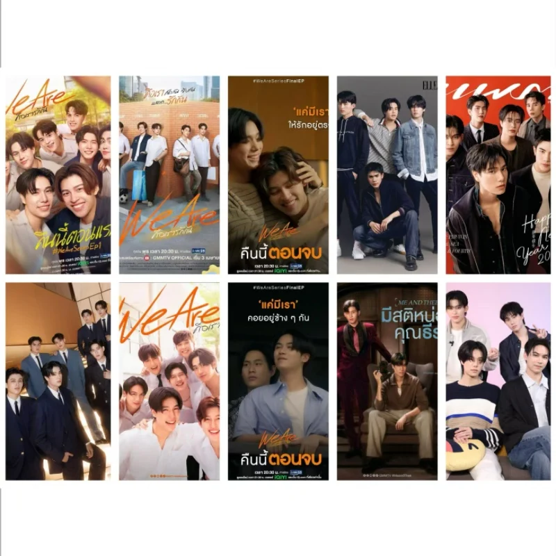 

10PC/SET Pondphuwin Card Stickers Thai TV We Are Fish Upon The Sky Drama Stills Photo Bus Meal Phone Notebook DIY Sticker
