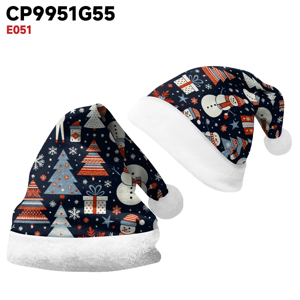 Christmas Hat Cute Christmas Tree Print Winter Christmas Hat with Velvet Warmth Fashion Party