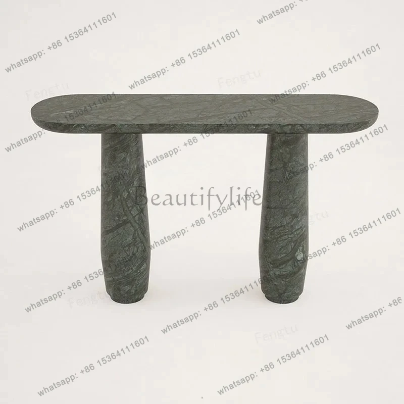 jj58 Marble entrance table light luxury Indian green rectangular high-end living room ornament case
