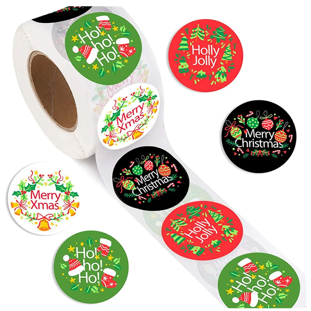 500 stücke Frohe Weihnachten Aufkleber Etiketten für Neujahr Thema Party Geschenk Back paket Dekor Umschlag Siegel Briefpapier Aufkleber Tag