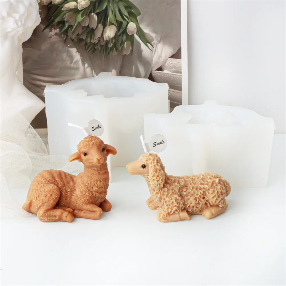 Lamb Alpaca Silicone Candle Mold for DIY Aromatherapy Candle Plaster Ornaments Soap Epoxy Resin Mould Handicrafts Making Tool