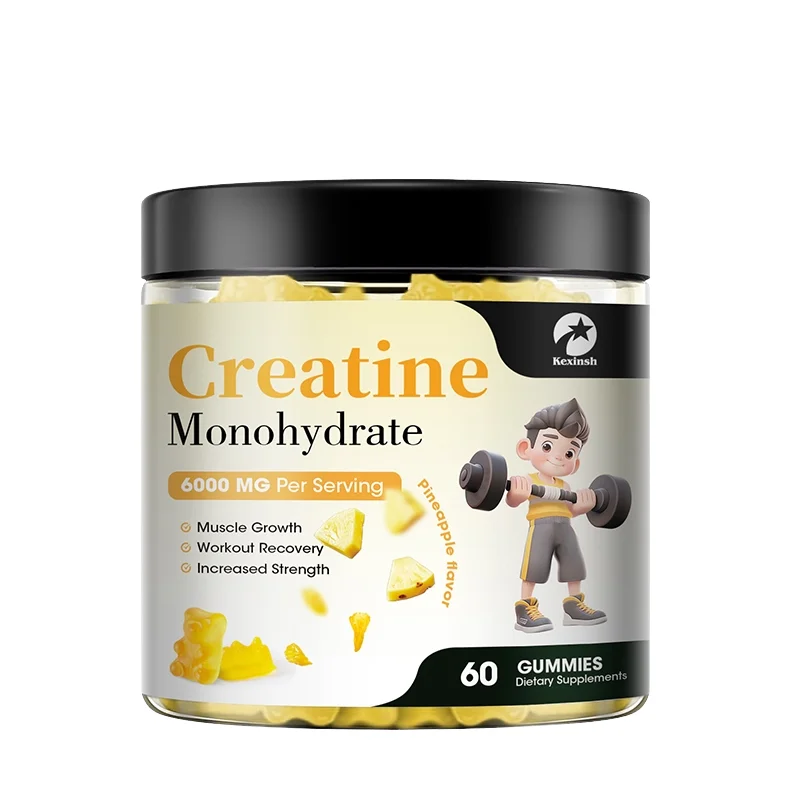 Kexinsh Creatine Monohydrate Gummies 6000mg Sugar Free Chewable Creatine for Muscle Strength Muscle Builder Energy Boost