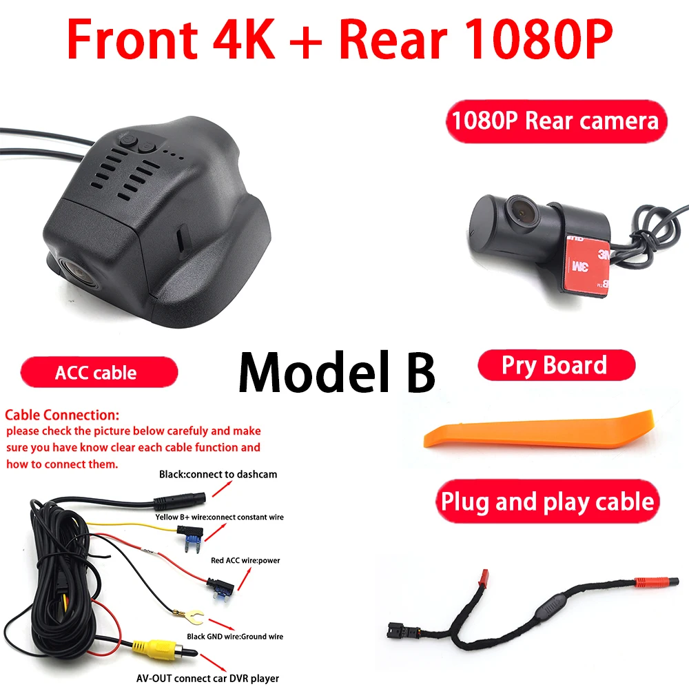 ZJCGO Autokamera 4K Plug and Play Dash Cam Videorecorder Nachtsicht für Ford Focus 4 Mk4 2018 2019 2020 2021 2022 2023 2024 2025 7