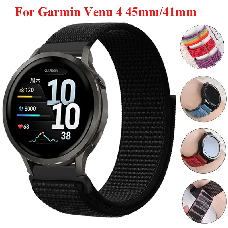 Für Garmin Venu 4 45mm 41mm Nylon Schleife Für Garmin Venu 3S/Venu 2S Forerunner 55 158 970 965 255 265 265S/Vivoactive 6 5 4 Band
