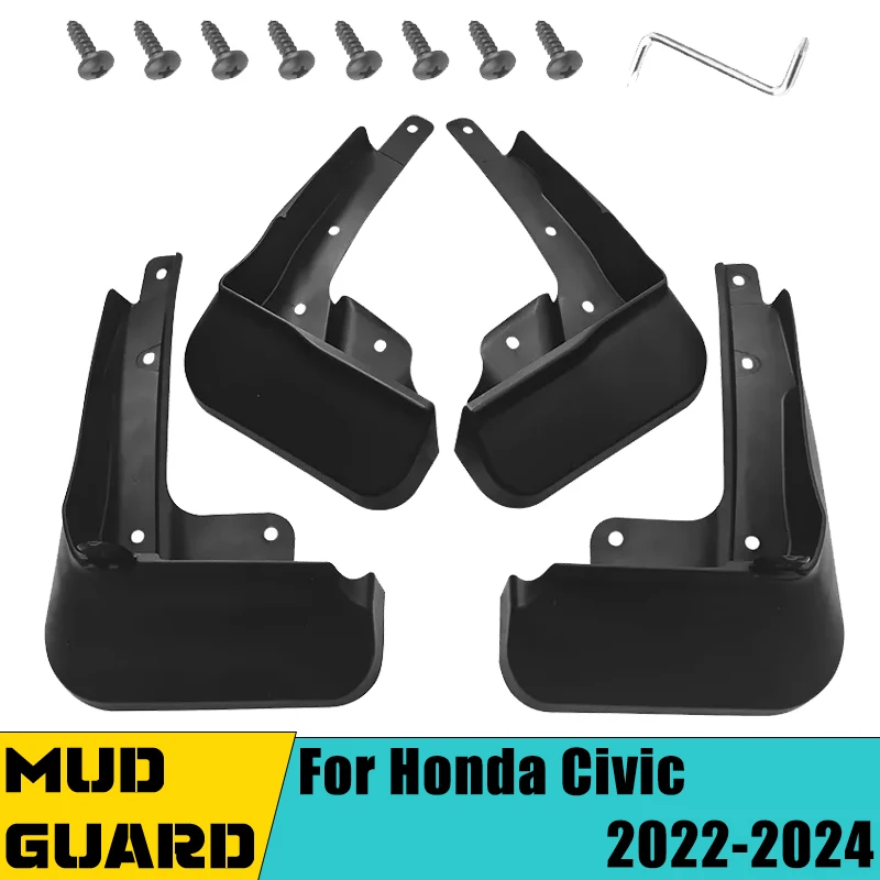 

4 PCS Car Mudguard Mud Flaps For Honda Civic 11th Sedan 2022-2024 2023 LX ABS Auto Splash Flap Guard Rear Fender Accessories