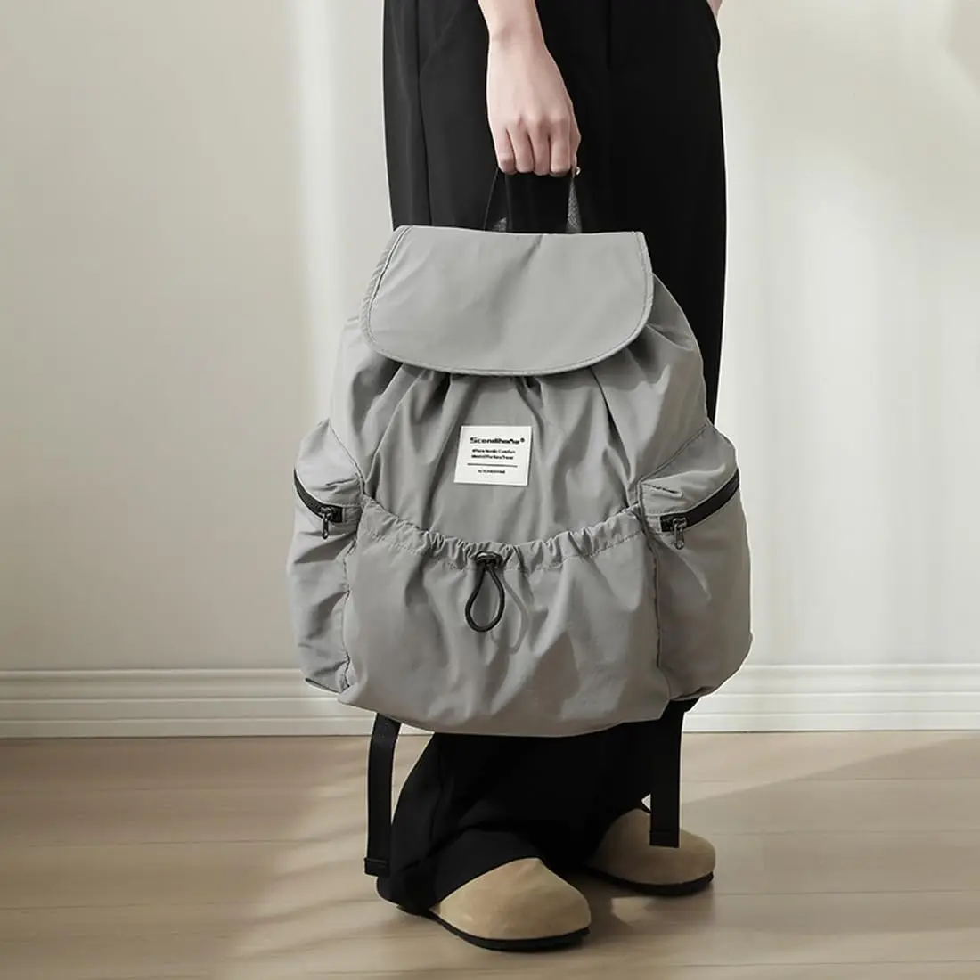 

Waterproof Nylon Backpack for Women Men Large Capacity Laptop Bag Lightweight Travel Drawstring Rucksack for Work School