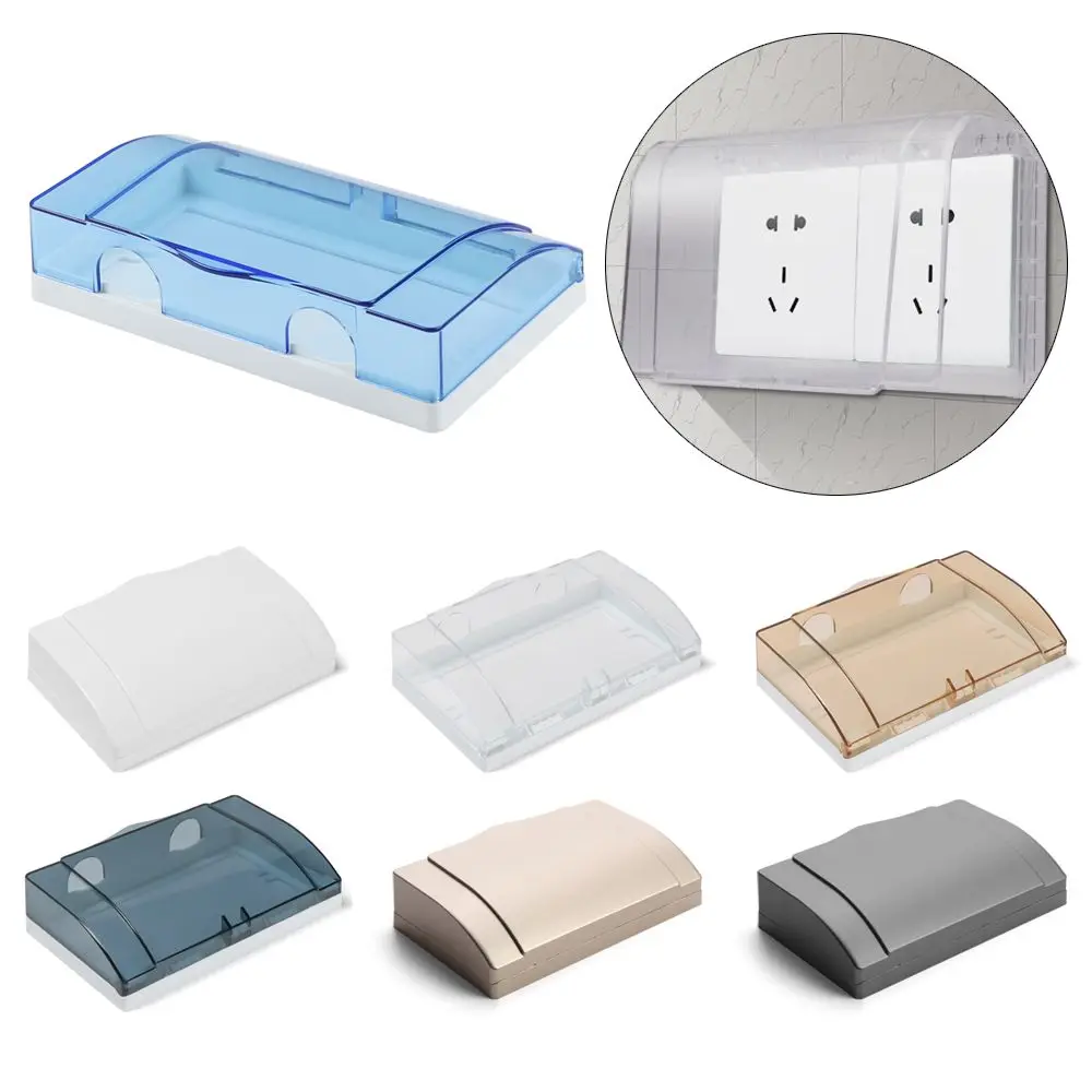 New Plastic Switch Protection Box Transparent Waterproof Socket Protector Double Sockets 86 type Electric Plug Cover Home