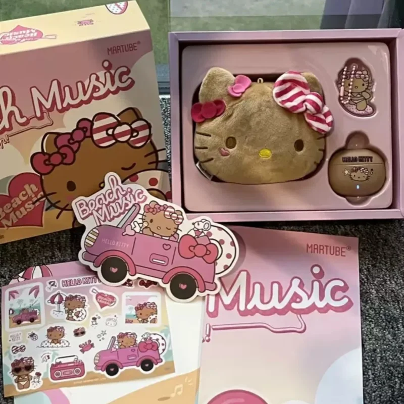 

Новинка, Sanrio, персонаж Hello Kitty, Беспроводная Bluetooth-гарнитура, Подарочная коробка для девочек, милый плюшевый рюкзак Hellokitty