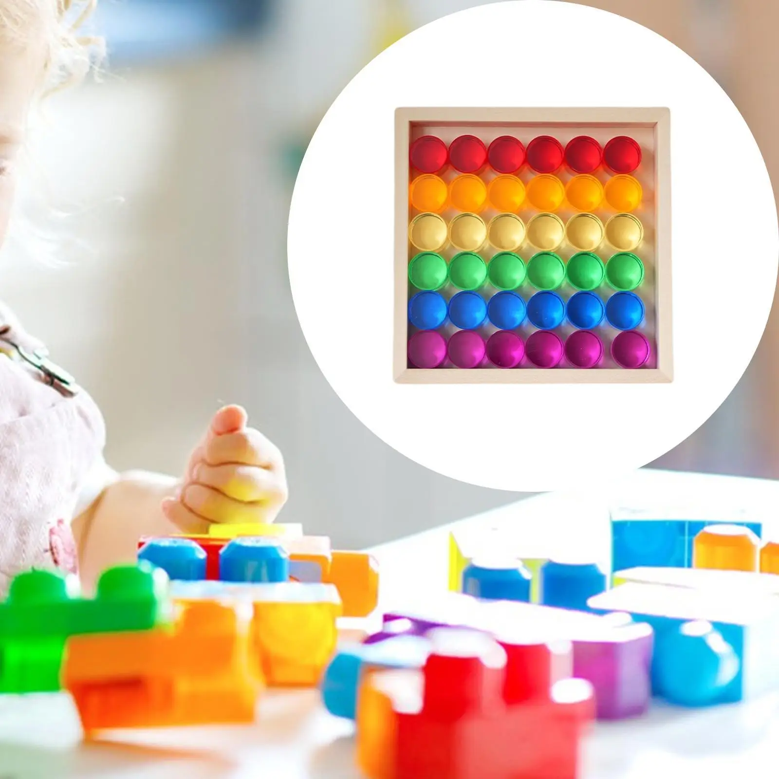 

Cube Blocks Set Learn Color Acrylic with Storage Box Acrylic GEM Stone Cubes Stacking Game for Children Boys Girls Birthday Gift