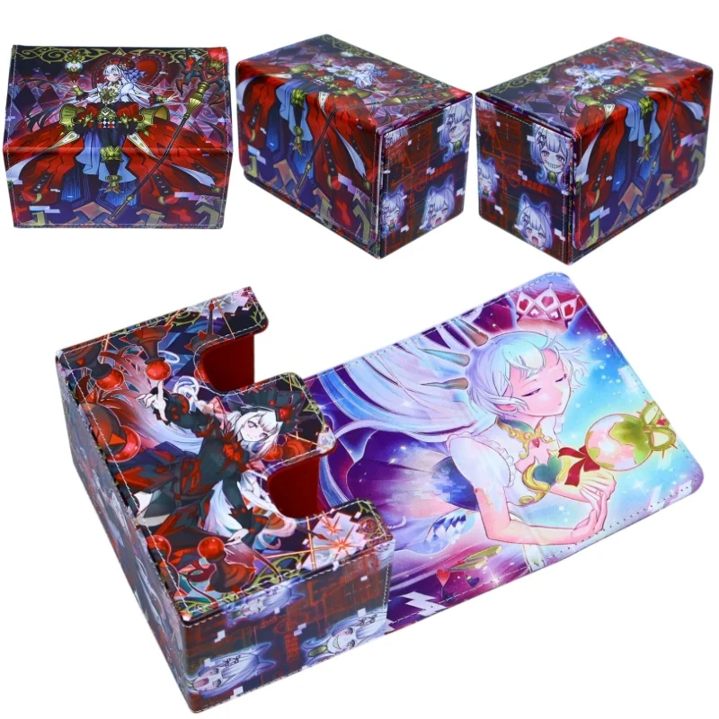 Yu-Gi-Oh！Maliss Dual Deck Storage Box Maliss P White Rabbit/Red Ransom Leather Magnetic Flip Cover Large Capacity Game Card Box