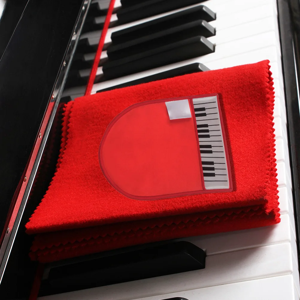 

2PCS Piano Key Cover Red Dust Proof Cloth Cleaning Instruments High Grade Fibre Keyboard Covers Strong Absorption No Lint Color
