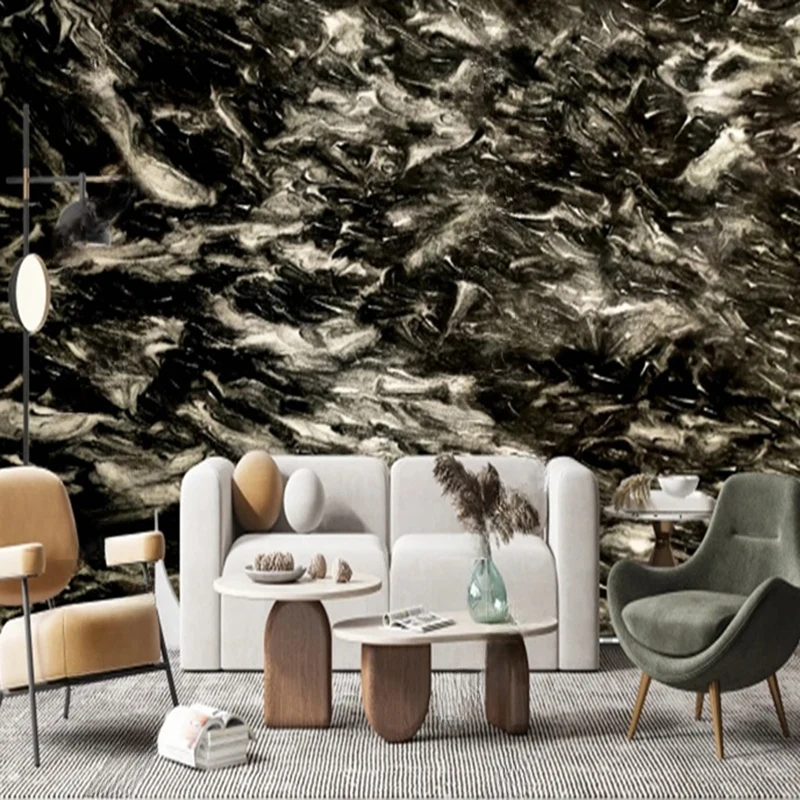 MU7812  Abstract Nordic Mural Hand-Painted Minimalist Design Wallpaper for Creative Living Room Bedroom Wall Background Décor
