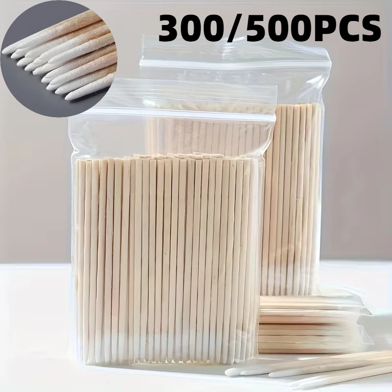

300/500PCS Disposable Ultra-small Cotton Swab Women Makeup Cotton Buds Nose Ears Cleaning Facial Detail Cleaning Multifunctional